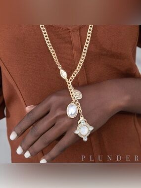 Plunder Design Matte Gold Tone Dainty Vintage Inspired Fawn Necklace 32”